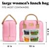 imageFit ampamp Fresh Lunch Bag For Women Insulated Womens Lunch Bag For Work Leakproof ampamp StainResistant Large Lunch Box For Women With 2 Large Containers Zipper Closure Bloomington Lunch Bag Plum StripeDusty Rose