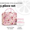 imageFit ampamp Fresh Lunch Bag For Women Insulated Womens Lunch Bag For Work Leakproof ampamp StainResistant Large Lunch Box For Women With 2 Large Containers Zipper Closure Bloomington Lunch Bag Plum StripePink Pasta Dinner