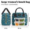 imageFit ampamp Fresh Lunch Bag For Women Insulated Womens Lunch Bag For Work Leakproof ampamp StainResistant Large Lunch Box For Women With 2 Large Containers Zipper Closure Bloomington Lunch Bag Plum StripeTeal Cheetah