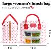 imageFit ampamp Fresh Lunch Bag For Women Insulated Womens Lunch Bag For Work Leakproof ampamp StainResistant Large Lunch Box For Women With 2 Large Containers Zipper Closure Bloomington Lunch Bag Plum StripeHeart Print