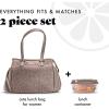 imageFit ampamp Fresh Lunch Bag For Women Insulated Womens Lunch Bag For Work Leakproof ampamp StainResistant Large Lunch Box For Women With Containers and Zipper Closure Copley Bag PlumMocha Feline Fine