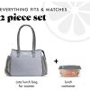 imageFit ampamp Fresh Lunch Bag For Women Insulated Womens Lunch Bag For Work Leakproof ampamp StainResistant Large Lunch Box For Women With Containers and Zipper Closure Copley Bag PlumGray Tweed