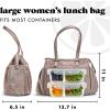 imageFit ampamp Fresh Lunch Bag For Women Insulated Womens Lunch Bag For Work Leakproof ampamp StainResistant Large Lunch Box For Women With Containers and Zipper Closure Copley Bag PlumMocha Feline Fine