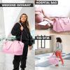 imageFit ampamp Fresh Premium Neoprene Weekender Bag With Trolley Sleeve  Large Overnight Carryon Duffel Gym and Hospital Bag for Labor ampamp DeliveryBallet Pink