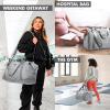 imageFit ampamp Fresh Premium Neoprene Weekender Bag With Trolley Sleeve  Large Overnight Carryon Duffel Gym and Hospital Bag for Labor ampamp DeliveryHeather Gray