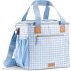 imageFit ampamp Fresh 24Can Soft Cooler Bag Insulated LeakResistant Portable Soft Cooler Large Cooler Soft Sided Cooler Bag Travel Cooler Al FrescoBlue Gingham