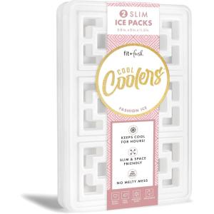 imageCool Coolers XL Fashion Ice by Fit  Fresh 4pk Ice Packs for Coolers Freezer Packs for Lunchboxes Pearl WhitePearl White  Cooler Size 2PK