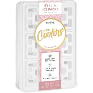 imageCool Coolers XL Fashion Ice by Fit  Fresh 4pk Ice Packs for Coolers Freezer Packs for Lunchboxes Pearl WhitePearl White  XLarge 2PK