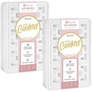 imageCool Coolers XL Fashion Ice by Fit  Fresh 4pk Ice Packs for Coolers Freezer Packs for Lunchboxes Pearl WhitePearl White  XLarge 4PK