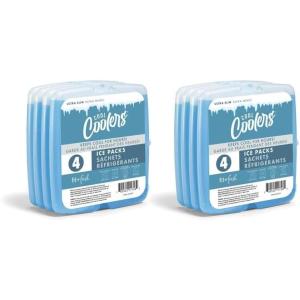imageCool Coolers by Fit  Fresh Reusable ampamp LongLasting Slim Ice Packs Cold Packs for Lunch Boxes Ice Packs for Lunch Bags Blue 12 PackBlue 8 PK