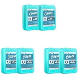 imageCool Coolers by Fit  Fresh Reusable ampamp LongLasting XL Slim Ice Packs Cold Packs for Lunch Boxes Ice Packs for Lunch Bags Cooler Accessories for Camping Beach Lunch and Work 8PK Clear BlueGreen 8 PK