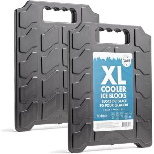 imageCool Coolers by Fit  Fresh XL Cooler Ice Block Large and Powerful Ice Pack Perfect for Insulated Cooler Beach Bag Backpack Cooler ampamp Travel 1PK BlueBlack  2PK