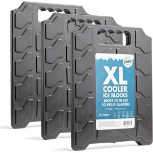 imageCool Coolers by Fit  Fresh XL Cooler Ice Block Large and Powerful Ice Pack Perfect for Insulated Cooler Beach Bag Backpack Cooler ampamp Travel 1PK BlueBlack  3PK