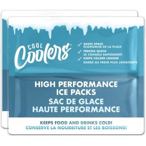 imageCool Coolers by Fit ampamp Fresh High Performance Cooler Foil Ice Packs Puncture Resistant Ice Packs for Coolers and Lunch Bags Durable and Reusable NonToxic Gel Ice Packs 2PKCooler Size  2PK