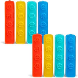 imageCool Coolers by Fit ampamp Fresh Kids Icicle Lunch Box Ice Pack Sticks Icicle Ice Sticks for Lunch Bags and Coolers Lunch Ice Pack Sticks Reusable Multicolored Smile Icicles 8PKMulticolor Smiles  8PK