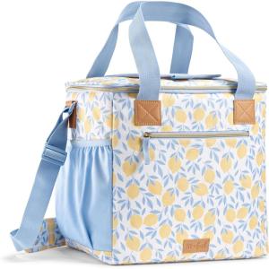 imageFit ampamp Fresh 24Can Soft Cooler Bag Insulated LeakResistant Portable Soft Cooler Large Cooler Soft Sided Cooler Bag Travel Cooler Al FrescoLemon Vines