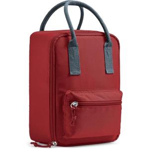 imageFit ampamp Fresh Connor Kids Tote Versatile Thermal Insulated Box for School and Camp Lunch Bag with Front Zip Pocket Boulder Gray StandardCardinal Red