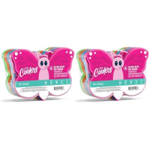 imageFit ampamp Fresh Cool Coolers Kids Lunch Box Ice Packs Slim Ice Packs for Lunch Bags Lunch Ice Packs ReusableMulticolored 8 Pack DinoButterfly  8 PK