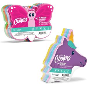 imageFit ampamp Fresh Cool Coolers Kids Lunch Box Ice Packs Slim Ice Packs for Lunch Bags Lunch Ice Packs ReusableMulticolored 8 Pack DinoButterfly Unicorn