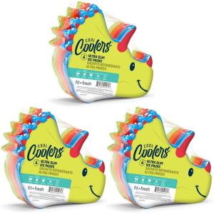 imageFit ampamp Fresh Cool Coolers Kids Lunch Box Ice Packs Slim Ice Packs for Lunch Bags Lunch Ice Packs ReusableMulticolored 8 Pack DinoDinosaur 12 PK