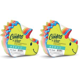 imageFit ampamp Fresh Cool Coolers Kids Lunch Box Ice Packs Slim Ice Packs for Lunch Bags Lunch Ice Packs ReusableMulticolored 8 Pack DinoDinosaur 8 PK