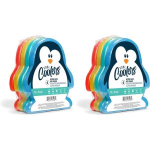 imageFit ampamp Fresh Cool Coolers Kids Lunch Box Ice Packs Slim Ice Packs for Lunch Bags Lunch Ice Packs ReusableMulticolored 8 Pack DinoPenguin  8 PK