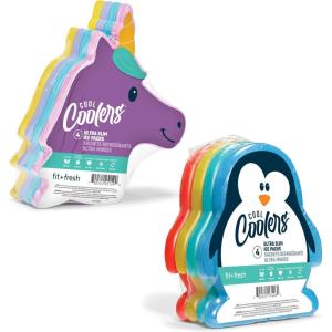 imageFit ampamp Fresh Cool Coolers Kids Lunch Box Ice Packs Slim Ice Packs for Lunch Bags Lunch Ice Packs ReusableMulticolored 8 Pack DinoPenguin Unicorn