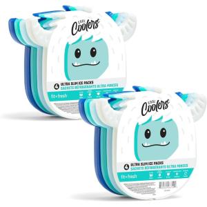 imageFit ampamp Fresh Cool Coolers Kids Lunch Box Ice Packs Slim Ice Packs for Lunch Bags Lunch Ice Packs ReusableMulticolored 8 Pack DinoYeti  8 PK