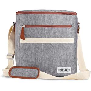 imageFit ampamp Fresh Foundry Soft Cooler Bag Insulated Leak Proof 12 Can Small Soft Sided Cooler Bag for Men and Women Portable Travel ampamp Beach Cooler Bag with Removable Hard Liner Stain ResistantSteel