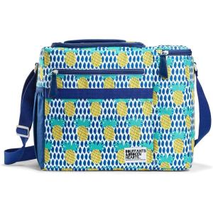 imageFit ampamp Fresh Foundry Soft Cooler Bag Insulated Leak Proof and Wine Carrier Bag 24 Can Large Soft Sided Cooler Bag for Men and Women 2 Bottle Wine Holder Tote Bag for Travel Beach and Picnic BagPineapple