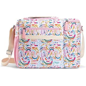 imageFit ampamp Fresh Foundry Soft Cooler Bag Insulated Leak Proof and Wine Carrier Bag 24 Can Large Soft Sided Cooler Bag for Men and Women 2 Bottle Wine Holder Tote Bag for Travel Beach and Picnic BagRainbow