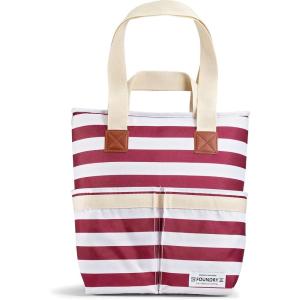 imageFit ampamp Fresh Foundry Wine Carrier Bag ampamp Soft Cooler Bag Insulated Leak Proof Large Soft Sided Cooler Bag 6 Bottle Wine Bag With Removable Divider For Beach Picnics and Travel CamoMerlot Stripe