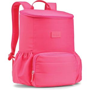 imageFit ampamp Fresh Insulated Backpack Soft Cooler  LeakResistant Beach ampamp Travel Bag for Women 24 Can Capacity Picnic ampamp Cooler BagHot Pink