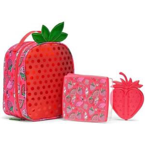 imageFit ampamp Fresh Insulated Lunch Box For Kids Boys ampamp Girls Lunch Bag For Kids With Matching Lunch Container And Ice Pack School Lunch Box Pinapple KitStrawberry