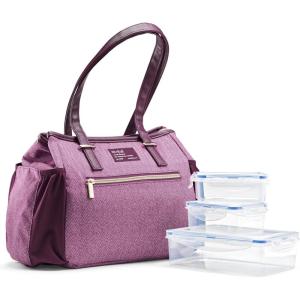 imageFit ampamp Fresh Lunch Bag For Women Insulated Womens Lunch Bag For Work Leakproof ampamp StainResistant Large Lunch Box For Women With Containers and Zipper Closure Copley Bag PlumPlum