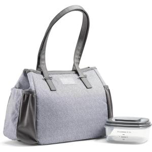 imageFit ampamp Fresh Lunch Bag For Women Insulated Womens Lunch Bag For Work Leakproof ampamp StainResistant Large Lunch Box For Women With Containers and Zipper Closure Copley Bag PlumGray Tweed