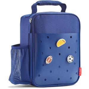 imageFit ampamp Fresh Lunch Box For Kids Boys ampamp Girls School Camp Insulated Bag With Shoe Charm Slots For Personalization TealNavy Blue