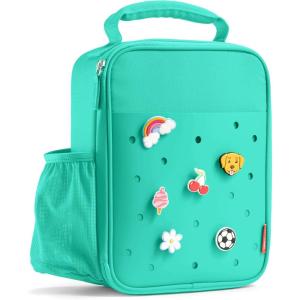 imageFit ampamp Fresh Lunch Box For Kids Boys ampamp Girls School Camp Insulated Bag With Shoe Charm Slots For Personalization TealTeal