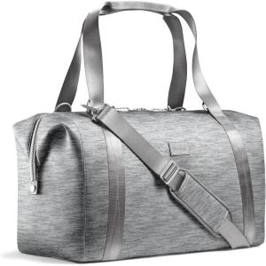 imageFit ampamp Fresh Premium Neoprene Weekender Bag With Trolley Sleeve  Large Overnight Carryon Duffel Gym and Hospital Bag for Labor ampamp DeliveryHeather Gray