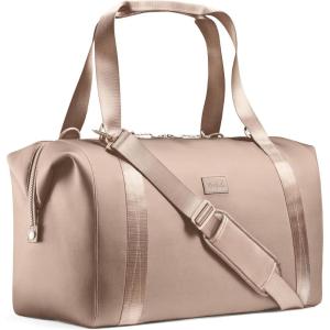 imageFit ampamp Fresh Premium Neoprene Weekender Bag With Trolley Sleeve  Large Overnight Carryon Duffel Gym and Hospital Bag for Labor ampamp DeliveryTaupe
