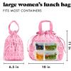 imageFit ampamp Fresh Cromwell Drawstring Lunch Bag for Women Complete Lunch Set with 2 Containers StainResistant LeakResistant Back to School Essential Teacher Lunchbox Black CheetahFuchsia Smiles