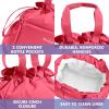 imageFit ampamp Fresh Cromwell Drawstring Lunch Bag for Women Complete Lunch Set with 2 Containers StainResistant LeakResistant Back to School Essential Teacher Lunchbox Black CheetahWatermelon Pink