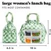 imageFit ampamp Fresh Cromwell Drawstring Lunch Bag for Women Complete Lunch Set with 2 Containers StainResistant LeakResistant Back to School Essential Teacher Lunchbox Black CheetahGreen