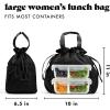 imageFit ampamp Fresh Cromwell Drawstring Lunch Bag for Women Complete Lunch Set with 2 Containers StainResistant LeakResistant Back to School Essential Teacher Lunchbox Black CheetahBlack