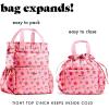 imageFit ampamp Fresh Cromwell Drawstring Lunch Bag for Women Complete Lunch Set with 2 Containers StainResistant LeakResistant Back to School Essential Teacher Lunchbox Black CheetahPink Strawberries