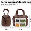 imageFit ampamp Fresh Neoprene Lunch Bag For Women Insulated Womens Lunch Bag For Work Tear ampamp Stain Resistant Large Lunch Box For Women With Containers and Ice Machine Washable Remi Lunch Bag Slate BlueDark Chocolate