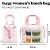 imageFit ampamp Fresh Neoprene Lunch Bag For Women Insulated Womens Lunch Bag For Work Tear ampamp Stain Resistant Large Lunch Box For Women With Containers and Ice Machine Washable Remi Lunch Bag Slate BluePink Gingham