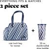 imageFit ampamp Fresh Lunch Bag For Women Insulated Womens Lunch Bag For Work Leakproof ampamp StainResistant Large Lunch Box For Women With Bottle Pocket Long Straps Zipper Closure Laketown Bag Black CheetahNavy Stripe