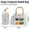 imageFit ampamp Fresh Lunch Bag For Women Insulated Womens Lunch Bag For Work Leakproof ampamp StainResistant Large Lunch Box For Women With Bottle Pocket Long Straps Zipper Closure Laketown Bag Black CheetahGray Stripes