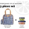 imageFit ampamp Fresh Lunch Bag For Women Insulated Womens Lunch Bag For Work Leakproof ampamp StainResistant Large Lunch Box For Women With Containers Tumbler and Ice Pack Zipper Closure Wichita Bag PalmNavy